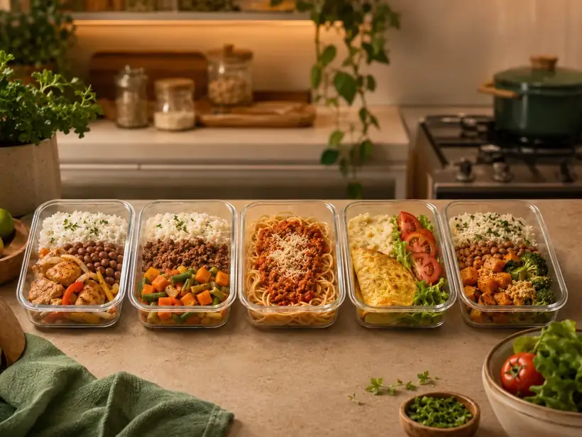 Marmitas variadas com bases simples e combinações diferentes